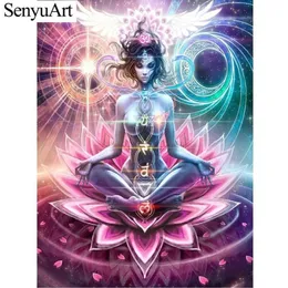 5D DIY Rhinestones Diamond Paintings Full Round Drills Picture Lotus Buddha Paint By Numbers Cross-stitch Kits Embroidery Mosaic 2237Z