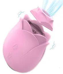 Massaggiatore giocattolo del sesso Vibratore a ventosa con fiore di rosa di alta qualità 2 in 1 Succhiare giocattoli clitoridi impermeabili7960995