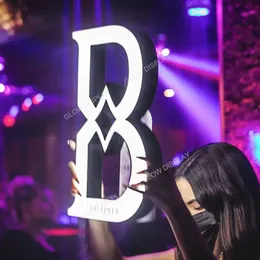 LED Votka Şişe Sunucu VIP Servis Tepsisi Parlayan Neon Mektup B Gece Kulübü Bar Partisi için Glorifier