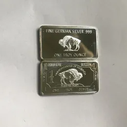 10 st icke magnetiska buffel tyska silver pläterade 1 oz ox djur 58 mm x 28 mm souvenir bullion bar313a