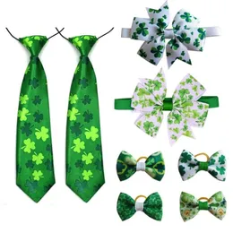 Vestuário para cães St Patrick's Pet Supplies Branco Verde Hiar Arcos Gravatas Gravatas Pequenas Acessórios de Cabelo Bowties Grandes Ties1952