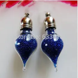 100 peças forma de gota de água frasco de vidro pingente pingente de vidro encantos mini garrafa de desejos artesanal moda jóias descobertas2673