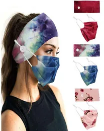 Maschera per il viso in cotone traspirante Ps Fascia per capelli Yoga Sport Bottone stampato Fascia elastica Maschere antipolvere Foulard Accessori All'ingrosso8811118