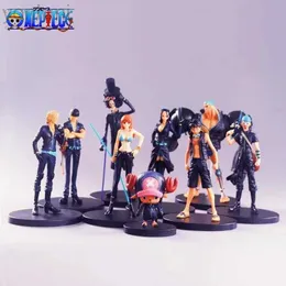 Action Toy Figures 9st Set Black Golden White Color Anime Figur One Piece Luffy Zoro Sanji Nami Brook Action Figure Collec Cool Model Toy Gifts LDD240312