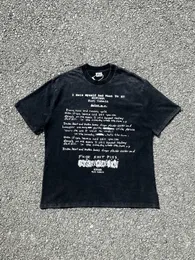 Camiseta vintage desgastada lavada de manga curta Kirt Cobain Manuscript Kurt American Vtg casual solta M1QV
