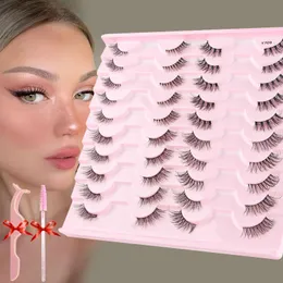 ysdo Half Eye Lashes 31020 أزواج رموش كاذبة Faux Mink Cat مجموعات أدوات تمديد الرموش 240311