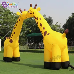 Atacado design original 10x1.7x5.3mH gigante inflável girafa arhces ar soprado desenho animado animal arco entrada porta arqueada para evento de zoológico