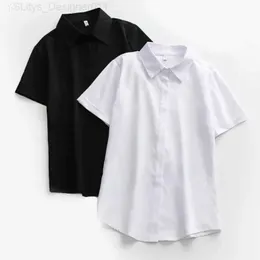 여자 티셔츠 JMPR 대형 크기 여성 흰색 셔츠 여름 셔츠 짧은 슬리트 사무실 숙녀 검은 버튼 업 탑 느슨한 단단한 캐주얼 블라우스 S-5XL 새로운 L24312