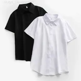 T-shirt da donna JMPRS Camicia bianca da donna di grandi dimensioni Camicia estiva corta da donna da ufficio Maglietta nera con bottoni Camicetta casual ampia e solida S-5XL Novità L24312