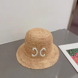 Designer Straw Hat Women Luxurys Bucket Hats Fashion Hand Woven Cap Mens Summer Caps Beach Hats Big Brim Hats Sun Buckets Hat Sunbonnet
