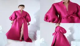 Azzi Osta 2019 Long Sleeve Prom Dresses Sweep Train v Neck Celebrity Party Barty Made Made Salial Dress8428744