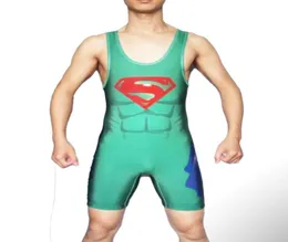 Man Superman Wrestling Singlet Gym Power Weight Lifting Outfit Man Customizable Tights Youth One Piece Wrestling Gear9586034
