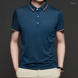 Men's Polos POLO T-shirts! 6 Colors 2024 Summer Solid Color Thin Shirt Fashion Slim Fit Flip Neck T-shirt Casual Top