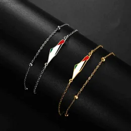 Bracciale Cazador Palestina Mappa Doppi strati Perline Braccialetti a catena per le donne Gioielli in acciaio inossidabile Bracciale con ciondoli Regalo 2024 all'ingrosso ldd240312