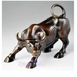 5 5 Big Wall Street Bronz Fierce Bull Ox Statue224U