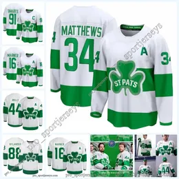 2024 St. Pats Green "Toronto" Maple Leaf 34 Auston Matthews Hockey Jersey 16 Mitchell Marner Nylander Ryans Morgan Rielly Max Domi Tyler Bertuzzi John Jerseys