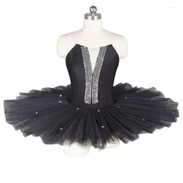 Stage Wear Black Pre-Professional Ballet Tutu Adult Ballerina Dance Costume Women Rehearsal Pancake Tutus Girls Dancing Dress 11 Sizes