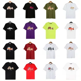 Erkekler ve Kadın T-Shirt Palkaele Sprey PA Mektubu Kısa Kollu UNISEX SAYITLI GÖZLEYİ Gevşek T-Shirt Çift Gömlek Başsız Ayı Koleksiyonu Kısa Köpekbalığı