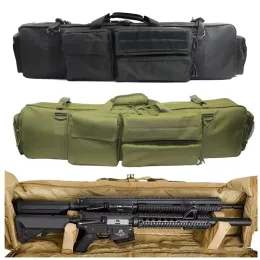 バッグダブルガンバッグケースAirsoft Rifle Bag Backpack for M249 M16 AR15軍事狩猟用ポータブルガンキャリングバッグショルダーストラップ