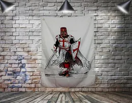 Masonic Knight Templar Flag Banner Polyester 144 96cm 벽에 매달려 4 그로밋 사용자 정의 깃발 실내 장식 013031813