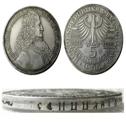 DE12 Germany Federal Republic 5 Mark 1955 G Craft Silver Plent Coin Metal Metal Vactory 266d