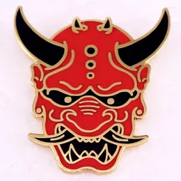 Brosches Oni Mask Lapel Pin Japanese Devil Metal Badge Brosch