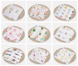 Muslin baby filtar bomull Nyfödd Swaddling Bath Gaze Infant Wrap Swaddles Kids Sleepsack barnvagn täckning matta 72 design dh8366188