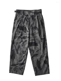 Calças masculinas deserto camuflagem gurkha ajuste solto com fivela tática cinto estilo militar