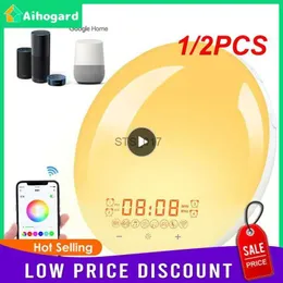 Outros relógios Acessórios 1/2 PCS Smart WIFI Night Light Digital Wake Up Light Workday Alarm Clock Sunrise / Smart Life APP Controle NiditonL2403