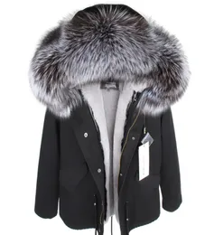 MMK Real Fur Coat New Fashion Real Fox Pur Collar Winter Women039s Kläder avtagbar förtjockad jacka Kort gädda päls DT1910233791373