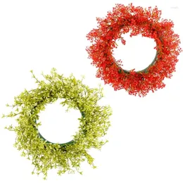 Fiori decorativi 42 / 45cm Corona per porta primaverile con foglia di fiore artificiale per la finestra della parete Festa di festa Decorazioni per la casa in fattoria