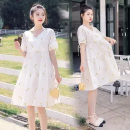 Sukienki sukienka macierzyńska letnia sukienka pielęgniarska Ubrania pielęgniarskie wyjdź na zewnątrz mama osobowość koreańska wersja spódnica letnia siatka czerwona sukienka macierzyńska