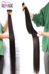 큐티클 정렬 모발 30 32 34 36 38 40 인치 묶음 100 Remy Virgin Human Hair Bundles Natural Black 100gbundle Factory 2792340