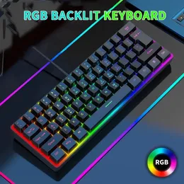 61 клавиша, цвет RGB, высокий уровень внешнего вида, механическое ощущение, TPC Line, проводная клавиатура для небольших игр, 240309