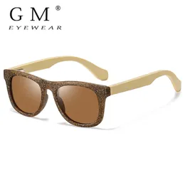 Очки из материала кофе GM для мальчиков и девочек, бамбуковые модные солнцезащитные очки в стиле ретро для детей, классические детские очки с защитой от ультрафиолета, 240226