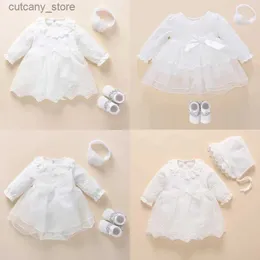 Vestidos da menina recém-nascido bebê menina vestido roupas batismo vestido branco vestido de batismo para bebê menina renda vestido bebe robe bapteme 3 6 9 meses l240315