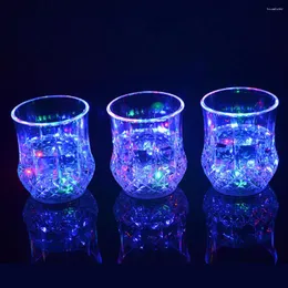 Tumblers Färgglada LED Glödande ölkoppinduktion blinkande vinglasfestbar dryck