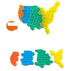 Дети Push Bubble Finger Game Карта США-головоломка для детей Ручные игрушки для снятия стресса Грызуны Pioneer Декомпрессионные шары G57XHB66097415