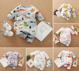 Jumpsuits Malapina Born Baby Boy Girl Long Sleeves Jumpsuit Clothes Cotton Onesie Romper Dinosaurs Printed Infant Outfit Toddler C2824496