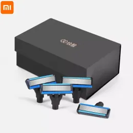 Control 4pcs original xiaomi mijia Men Razor shaver head made by German importing Shaving head Magnetic Replace the Clip kit