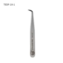 Tools STELEKS TEDF101ハイプレシジョンステンレス鋼セリエ湾曲したピンセットグラフトまつげエクステンションツールネイルサンドストリップツール