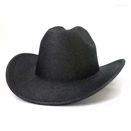 Berets masculino boné cowboy cowgirl chapéu ocidental acessórios elegantes chapéus femininos luxo cavalheiro jazz país panamá