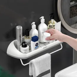 Oneup punch-prateleira do banheiro shampoo cosméticos prateleira do chuveiro fixado na parede rack de armazenamento de cozinha barra de toalha acessórios do banheiro lj256b