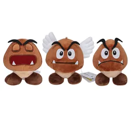 Super fofo 5 Polegada cogumelo marrom brinquedo de pelúcia boca aberta goomba pelúcia cogumelo dormindo plushie brinquedo infantil