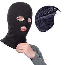 Maschera per il viso invernale con occhi caldi Copricapo da sci antivento Cappello in cotone peluche a tre fori a prova di freddo 445890