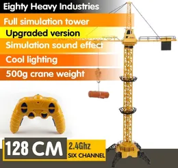 النسخة الترقية التي تمت ترقيتها عن بعد التحكم في البناء Crane 6ch 128cm 680 Rotation Lift Model 24G RC Tower Crane Toy for Kids 2012094706427