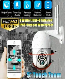 HD 1080P WiFi IPカメラワイヤレス屋外CCTV PTZスマートホームセキュリティIRカムオートマチック追跡アラーム10 LED防水電話remo3330941