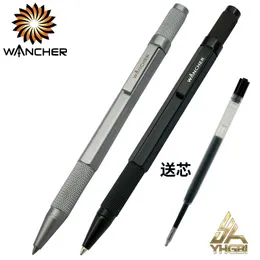 Шариковая ручка WANCHER, оригинальная шестигранная латунная металлическая вращающаяся черная 05 мм сменный стержень W1558 офисные школьные канцелярские принадлежности 240306