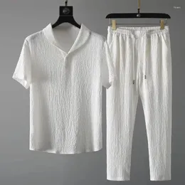 Men's Tracksuits 2024 (shirt Pants) Summer Fashion Classic Shirt Business Casual Suit Clothes Large Size M-4XL
