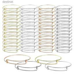 Beaded 10/20pcs 70mm Expandable Bangle Adjustable Wire Blank Bracelets For DIY Jewelry Making Accessories Supplies Summer HandicraftL24213